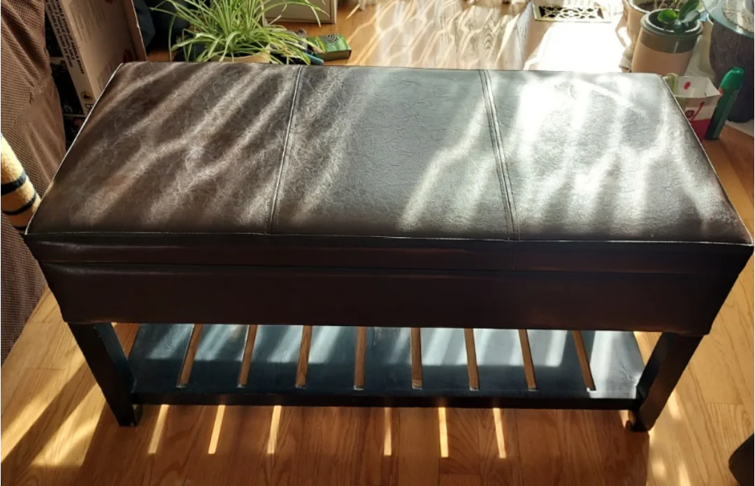 Brown Storage Ottoman Bench Rectangular thumbnail