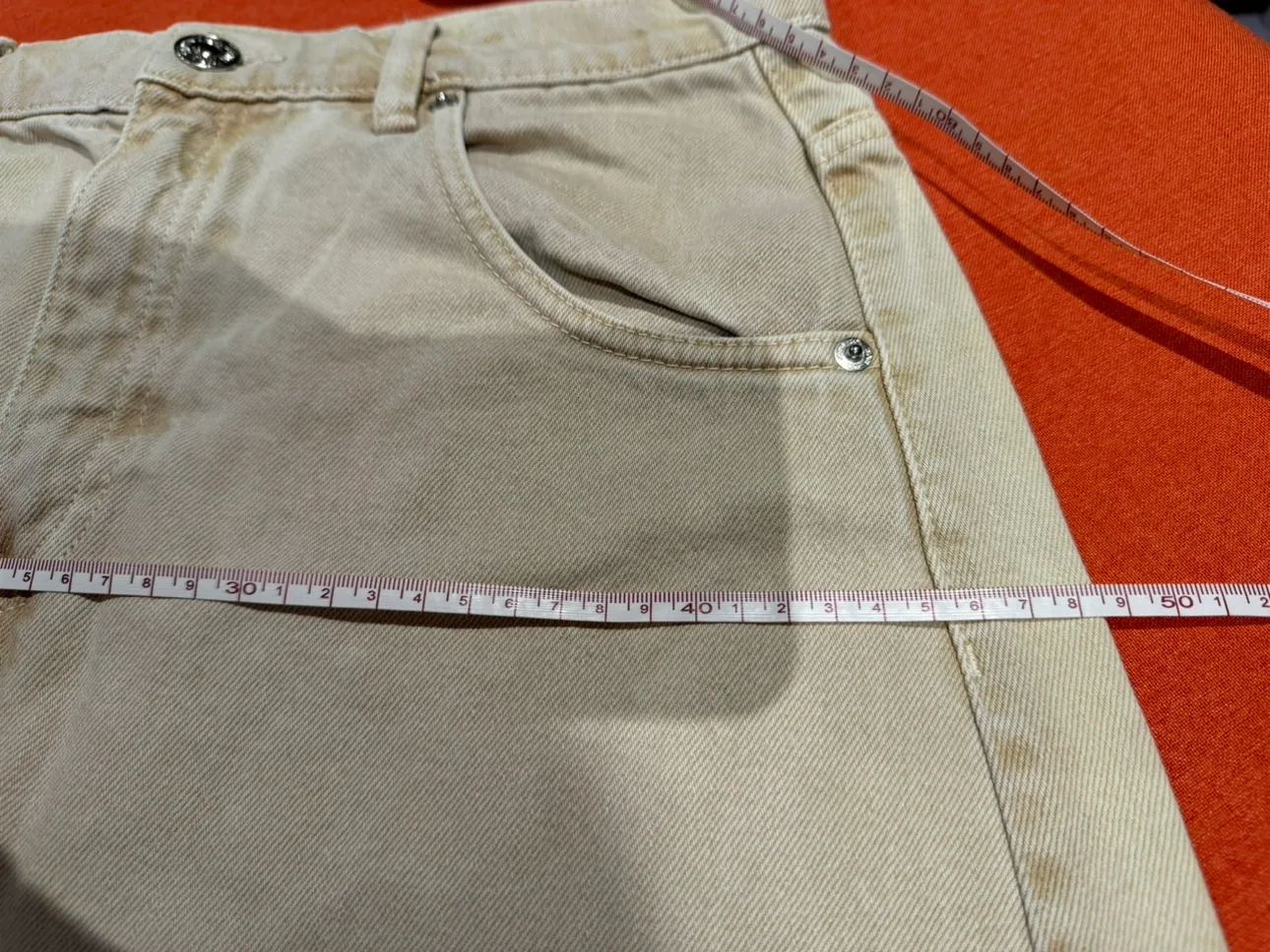 Zara Beige Denim Skirt image indicator(6)