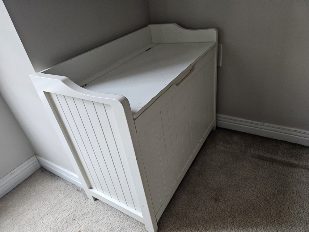 White Storage Bench - photo 2