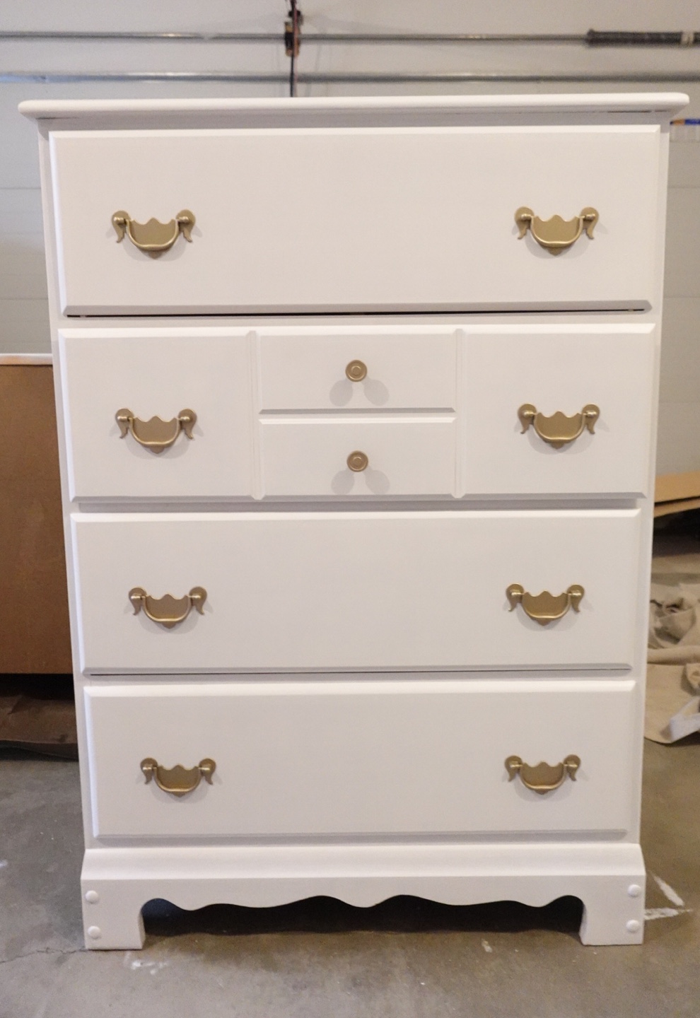 Refinished Tall White Dresser