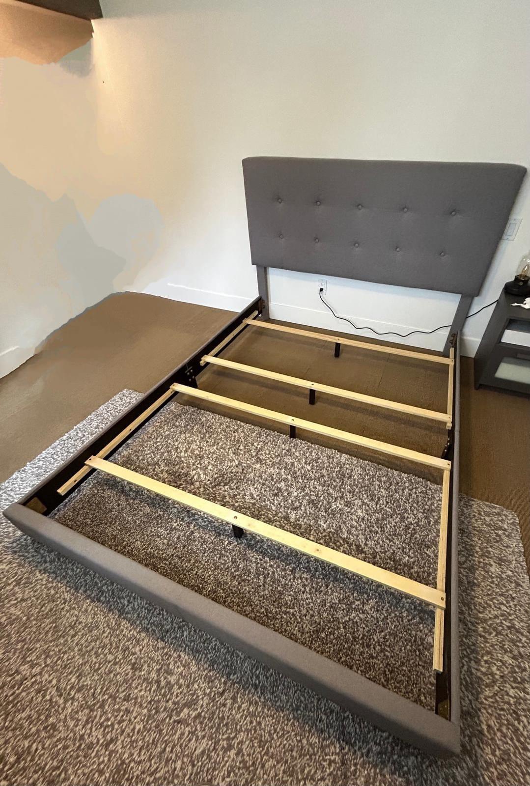 Q Grey Upholstered Bed Frame - photo 5