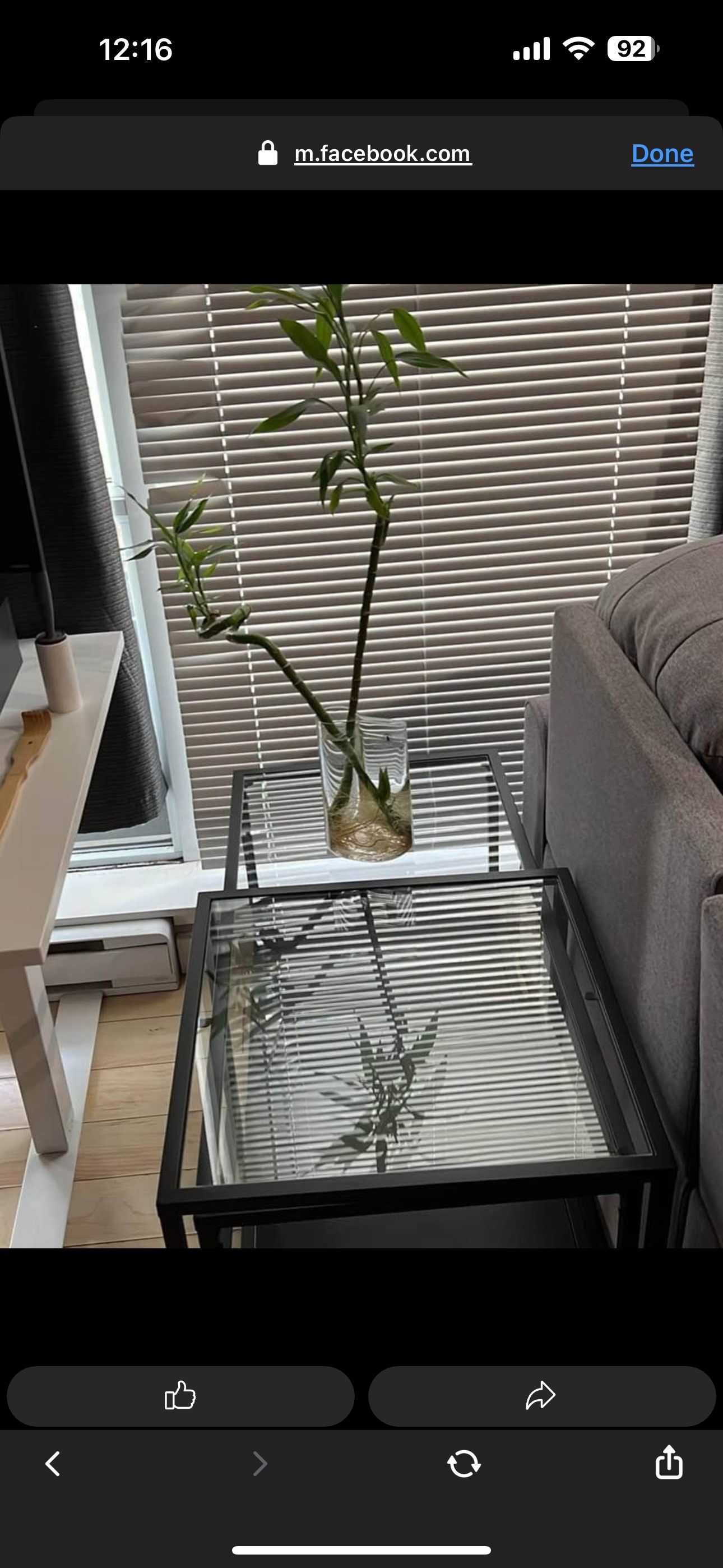 Black Glass Coffee Table with Shelf - photo 3