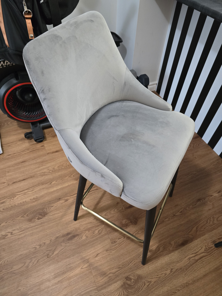 Grey Velvet Bar Stools (Set of 2) #freeCycle - photo 2