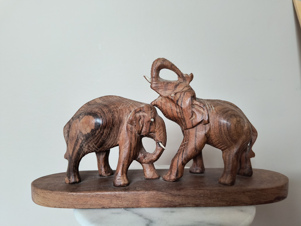 Wooden Elephant Figurine