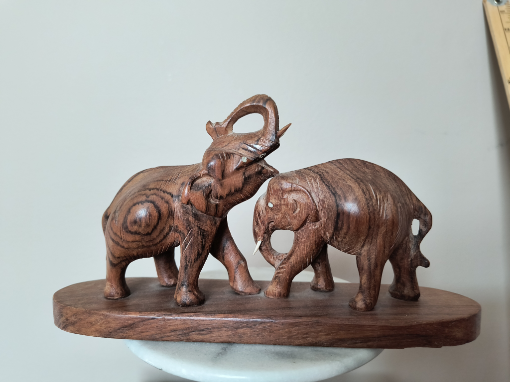 Wooden Elephant Figurine - photo 2