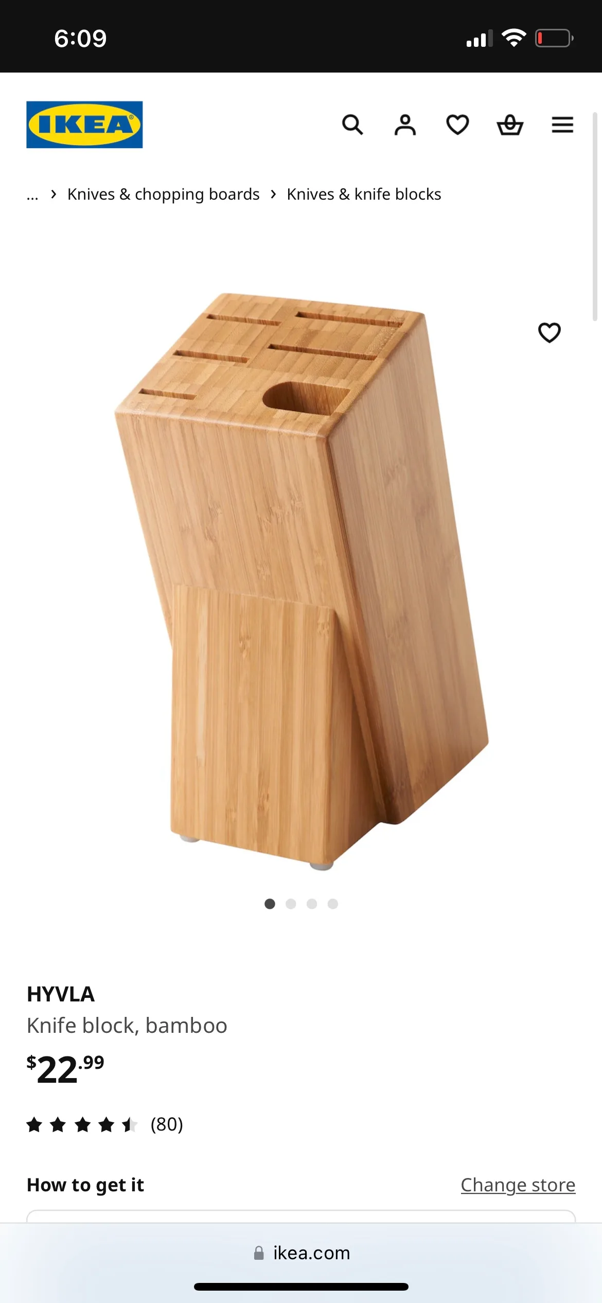 Brand new IKEA HYVLA Knife Block (original price 22.99$ + tax) thumbnail