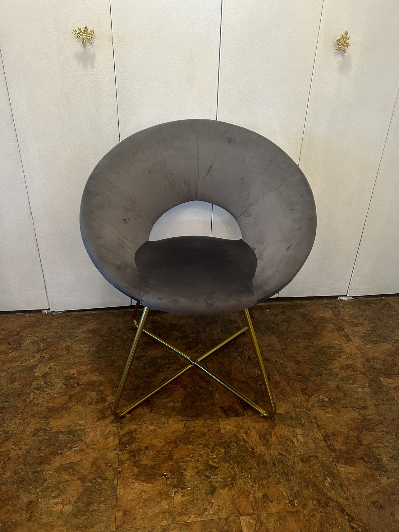 Grey Velvet Accent Chair