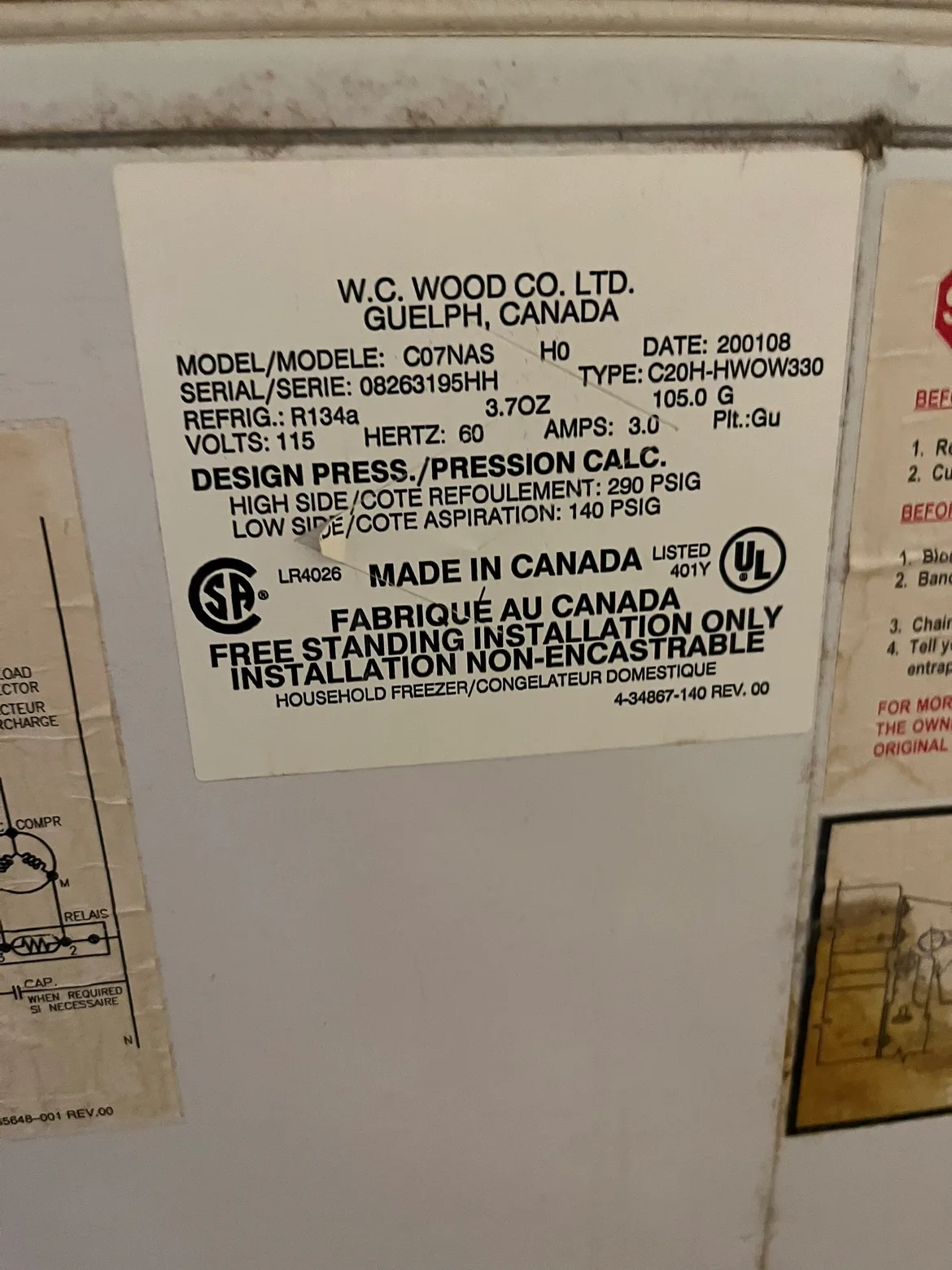 7 Cubic Ft. WC Wood Chest Freezer Model # C07NAS image indicator(5)