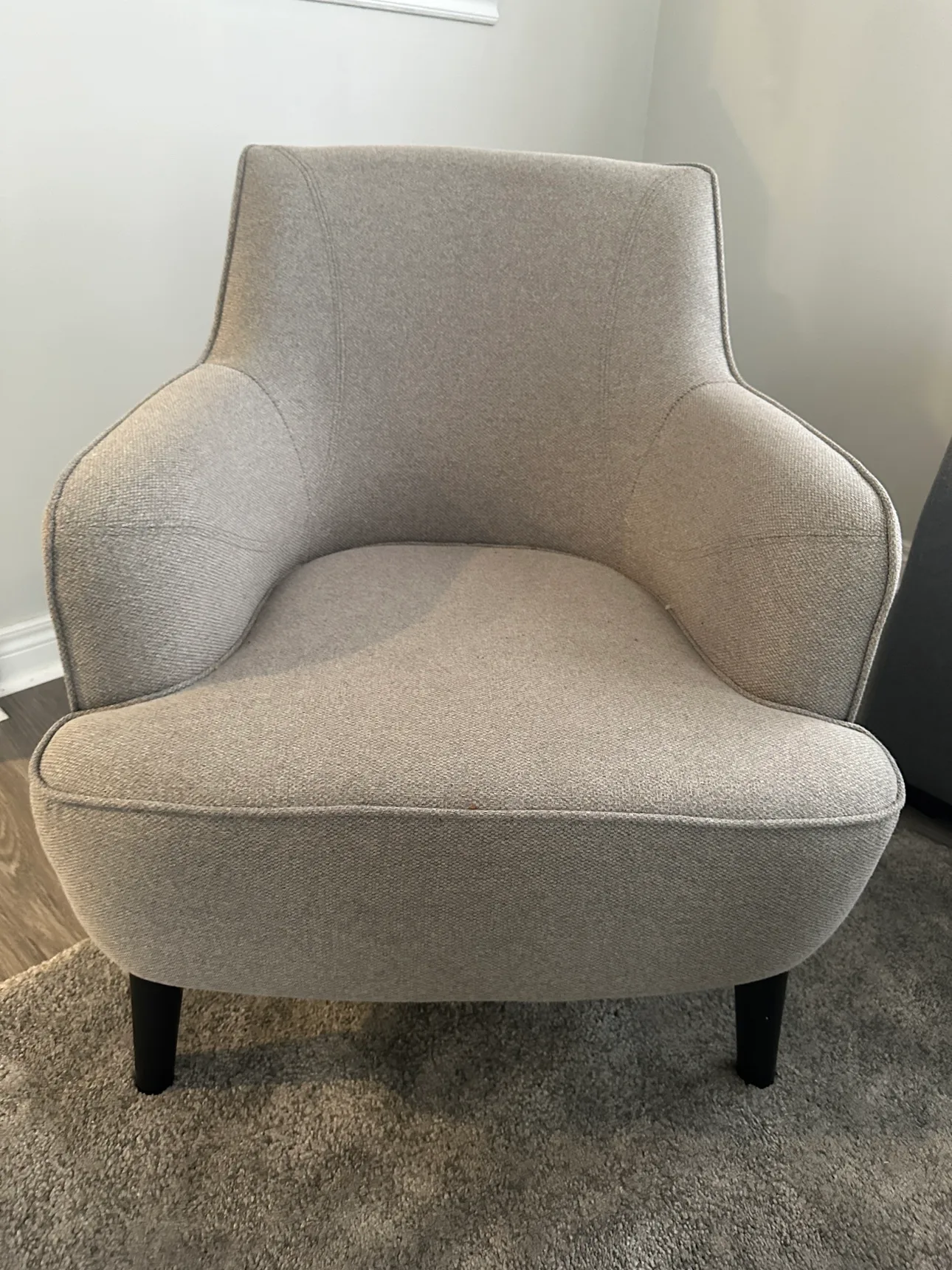 Grey Sofa excellent condition with Ottoman image indicator(2)