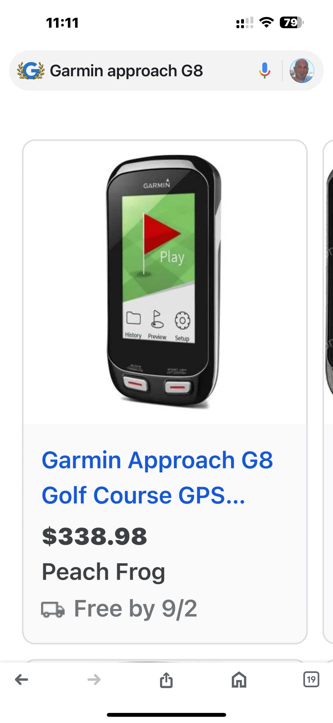 Garmin Approach G8 Golf GPS