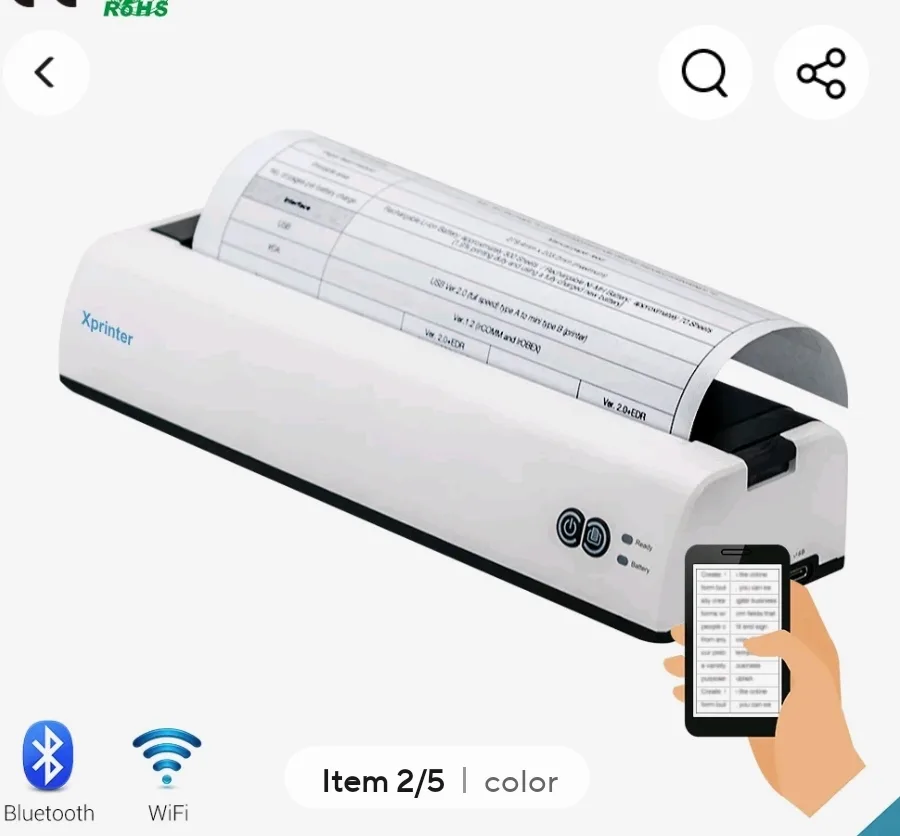 Wireless A4 Thermal Printer Rechargeable thumbnail