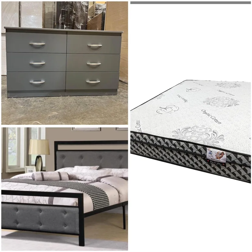 Grey Dresser and Bed Frame thumbnail