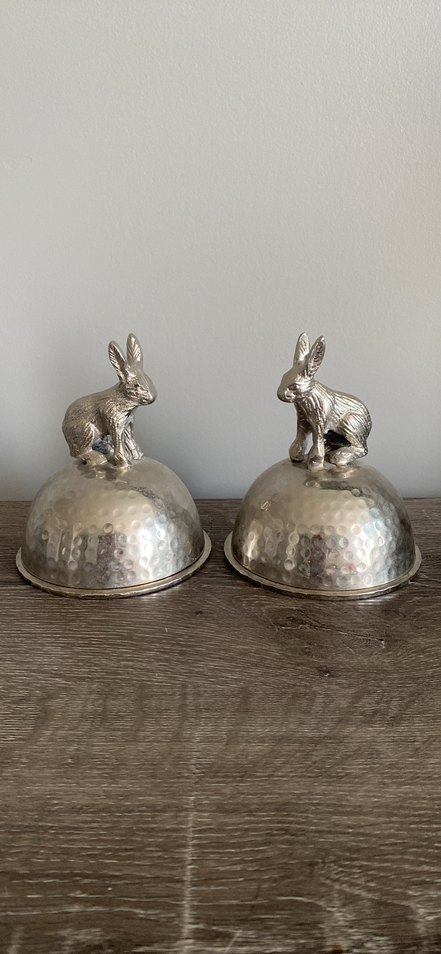 Silver Rabbit Lidded Dishes
