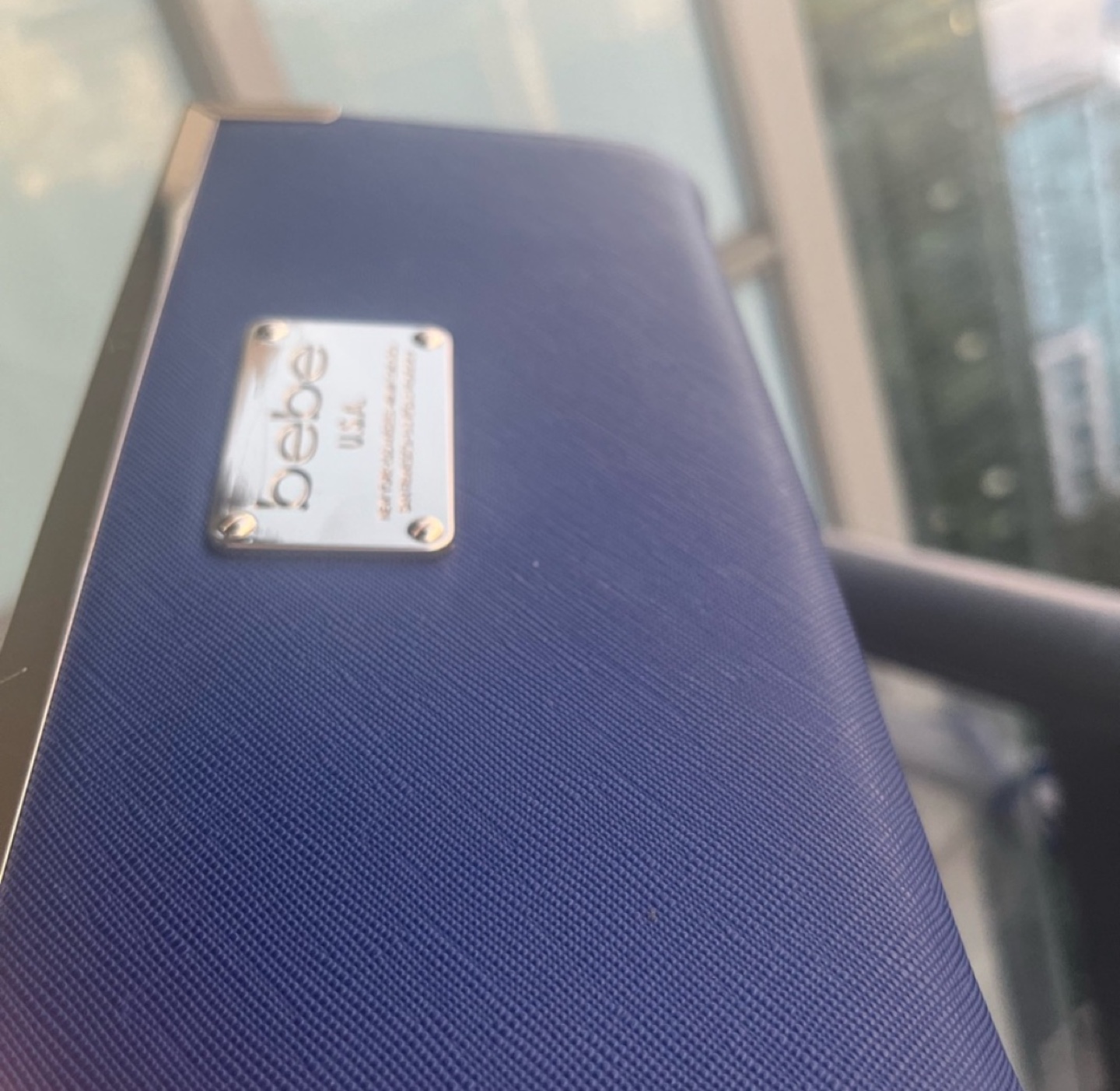 Bebe Navy Blue & Gold Clutch Bag - photo 2