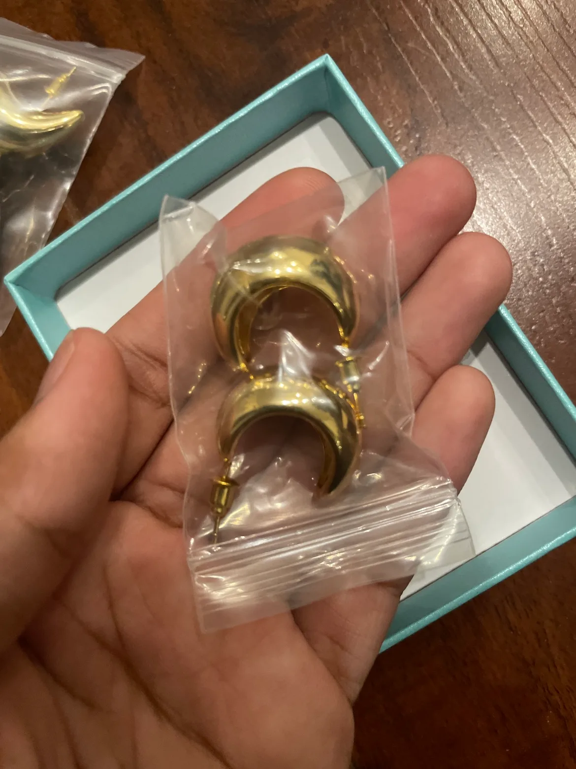 Gold Drop and Hoop Earrings + extra backings image indicator(3)