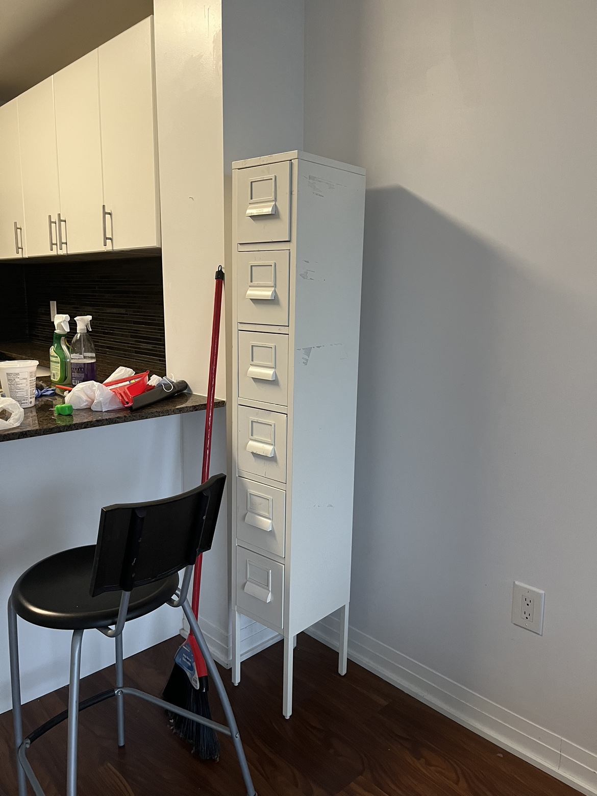 Five Drawer tall skinny metal storage Cabinet