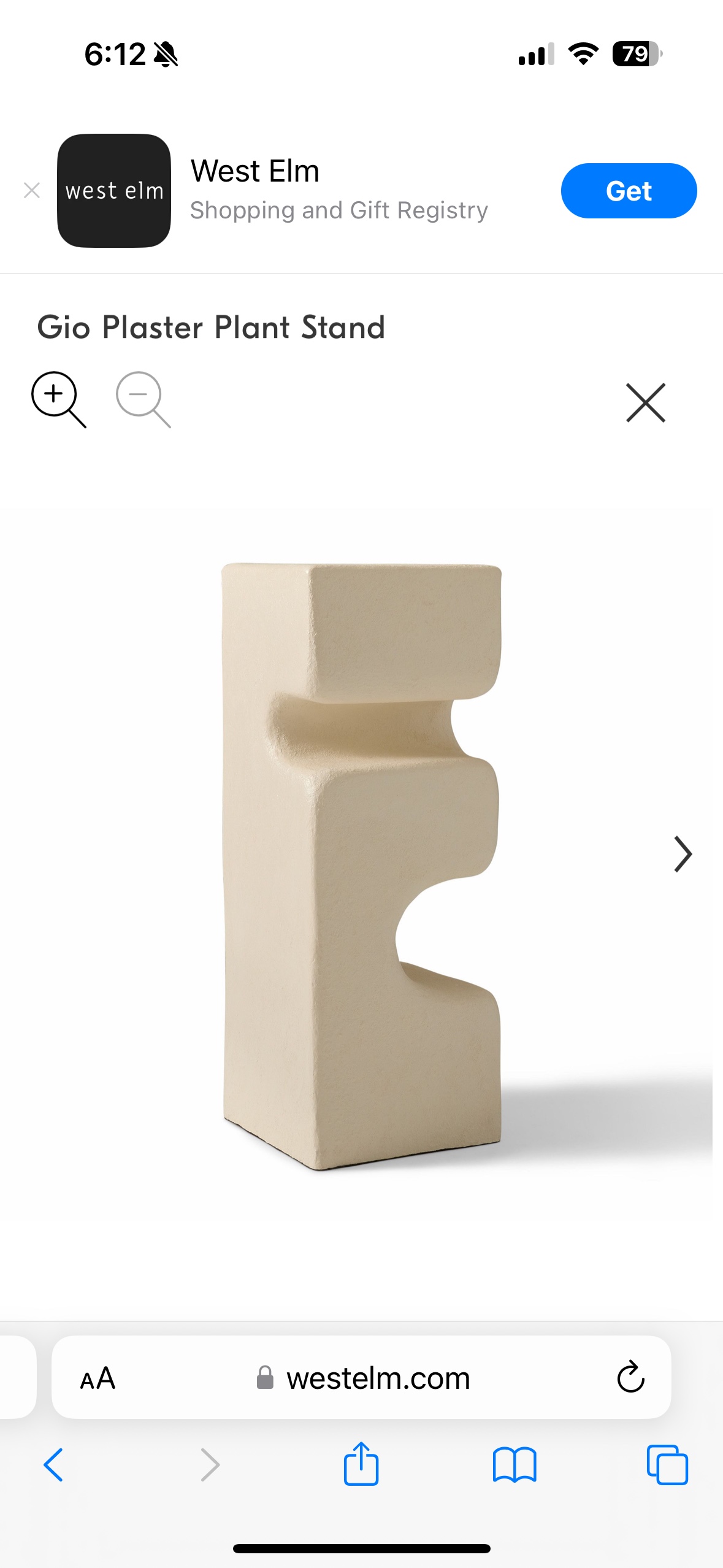 West Elm Gio Plaster Plant Stand - photo 2