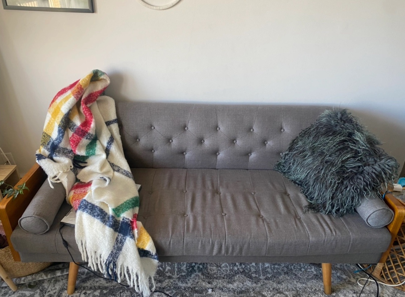 🧡Brand New Upholstered Grey Tufted Sofa - photo 2