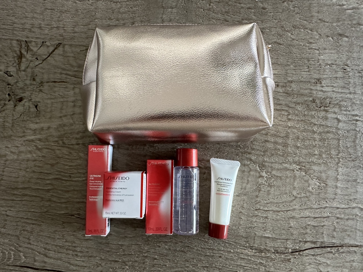 Shiseido Makeup Bag with mini skincare products - all NEW