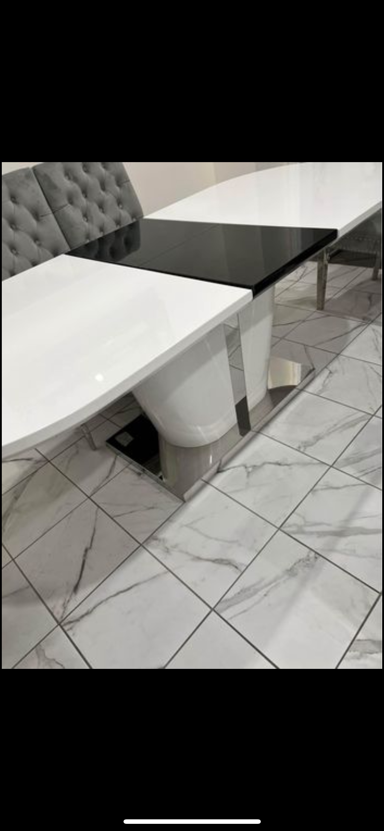 White and Black Modern Dining Table