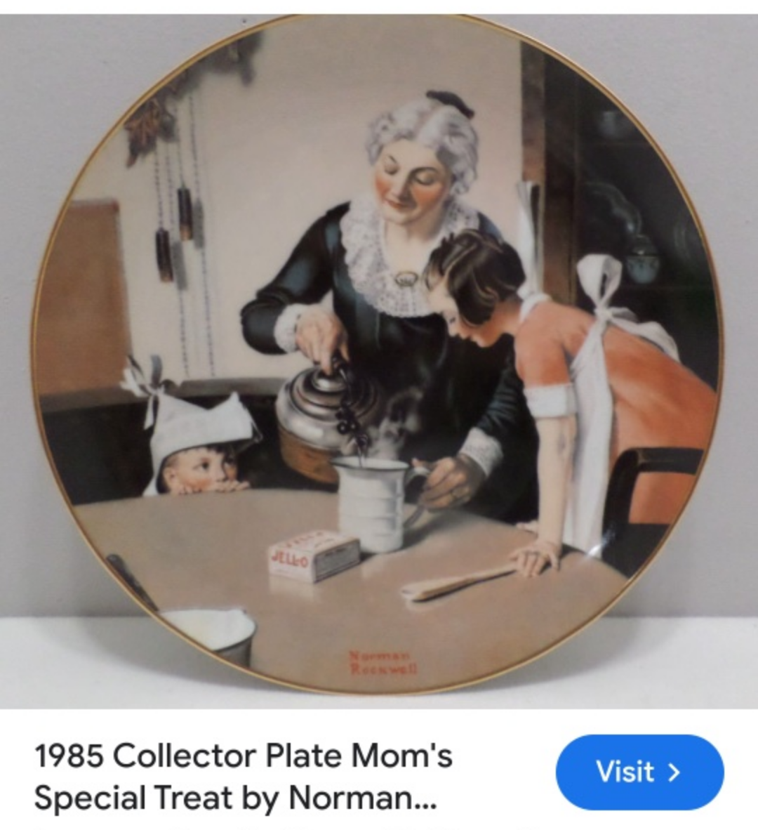 1985 Collector Plate Mom's Special Treat by Norman Rockwell - photo 3
