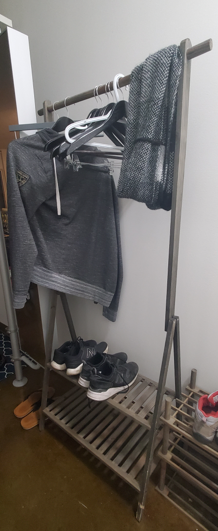 Wooden Garment Rack with Shelf - photo 2
