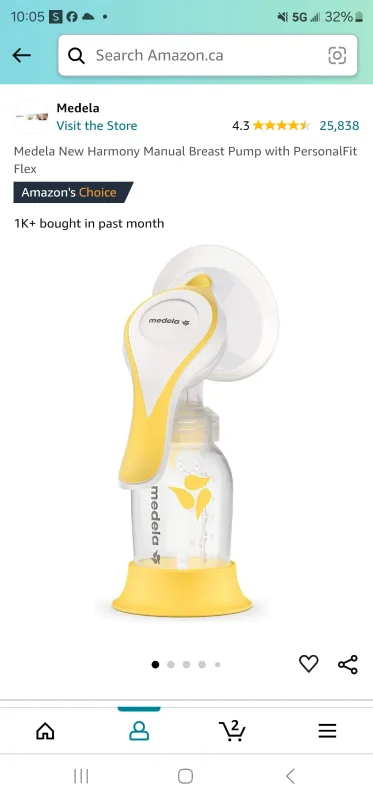 Medela New Harmony Manual Breast Pump thumbnail