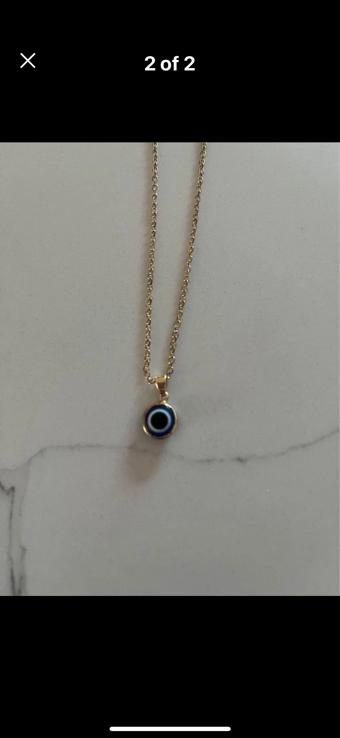 Gold Evil Eye Necklace image indicator(2)