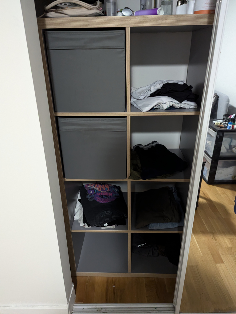 Wooden Shelf with two cubbies