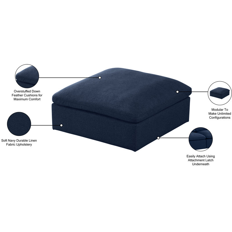 Big Navy Blue Ottoman - photo 2