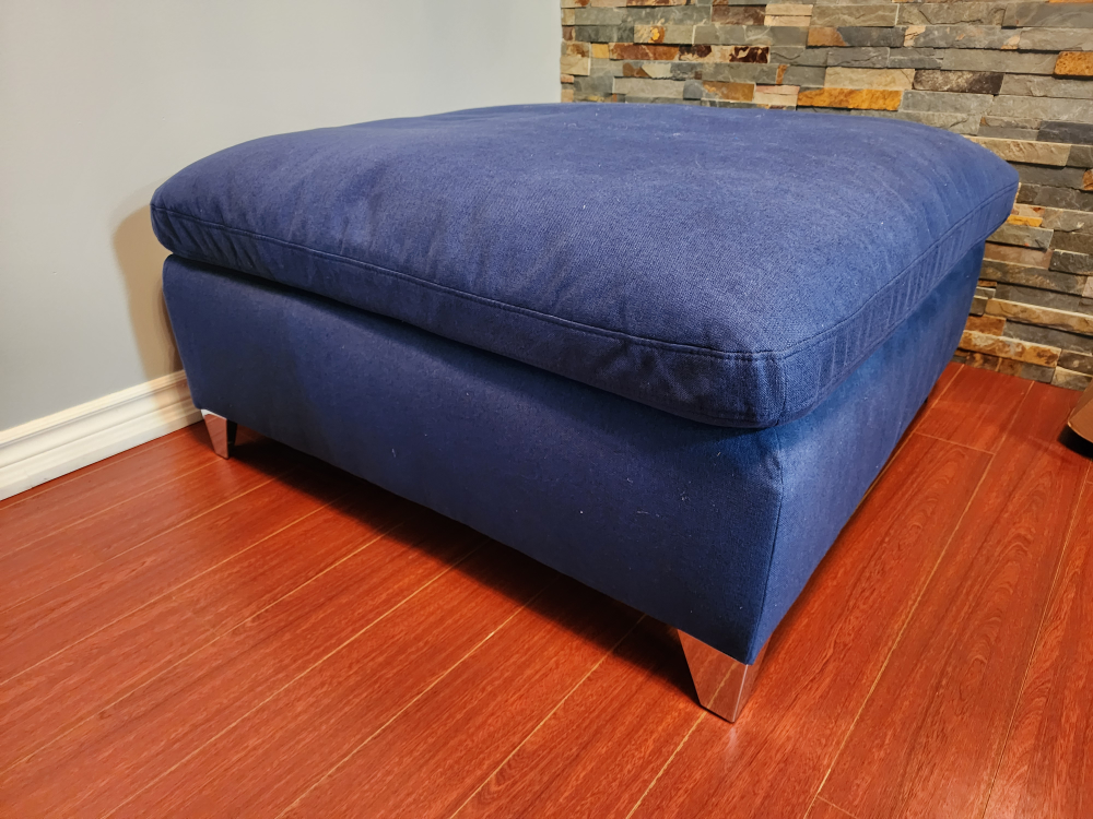 Big Navy Blue Ottoman