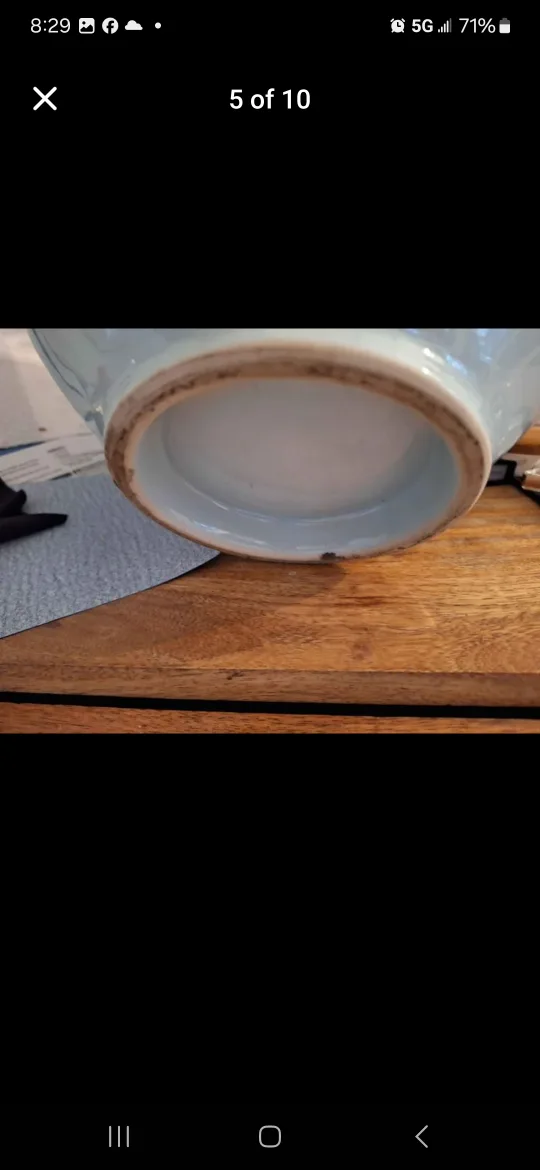 Large Mint Vintage Korean Blue & White Temple Vase Over 50 Ye& image indicator(5)