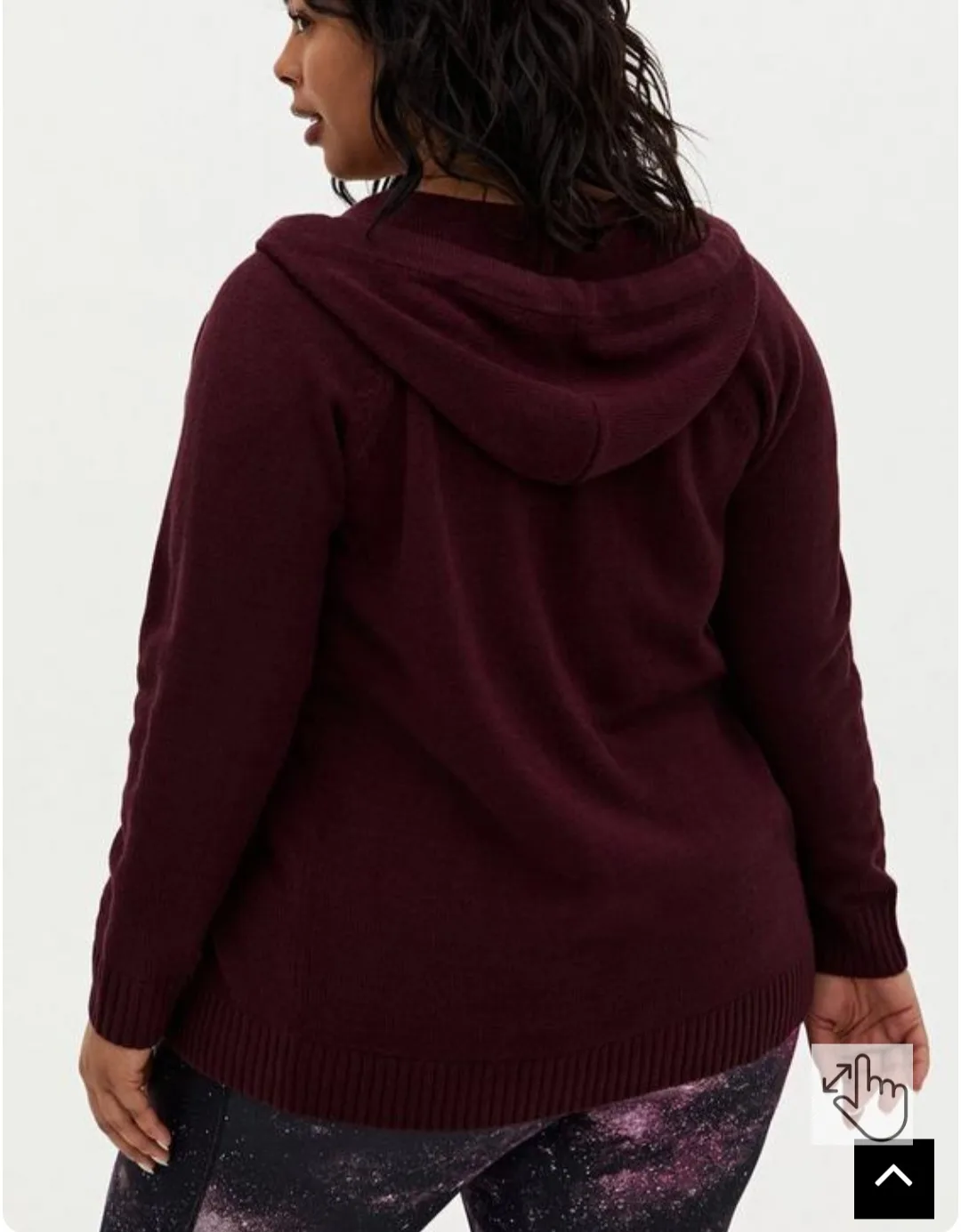 Torrid Ribbed Cardigan Zip Up Hooded Sweater Size: 3X image indicator(3)