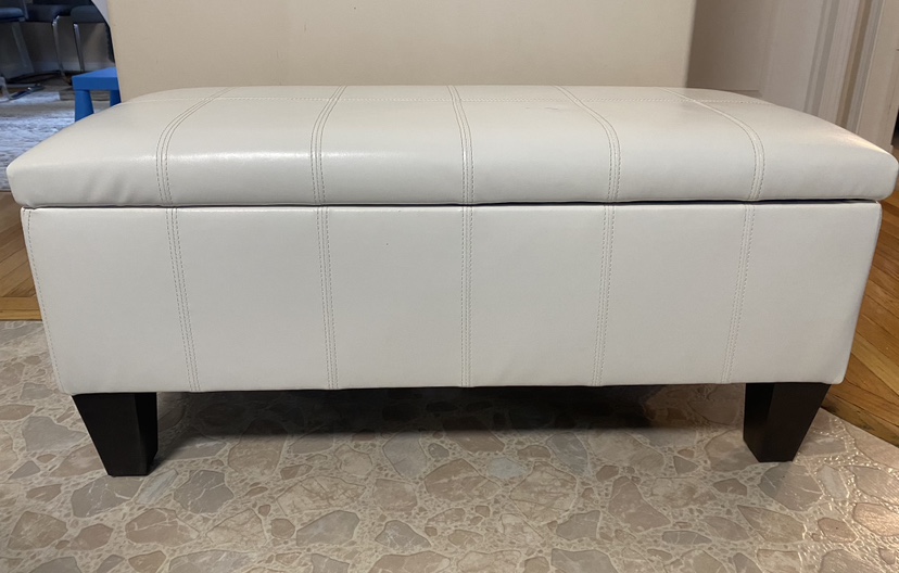 White Storage Ottoman - photo 4