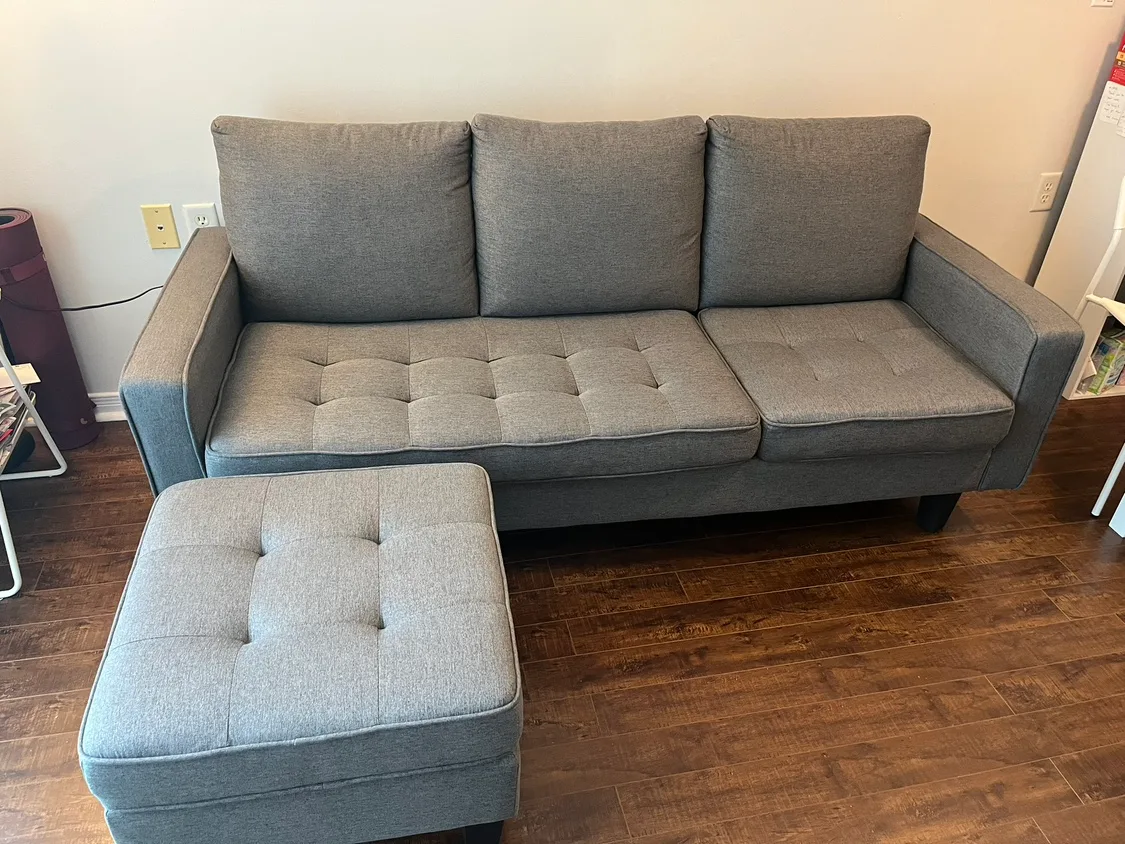 Modern Grey Reversible L-shape Sectional Sofa image indicator(2)