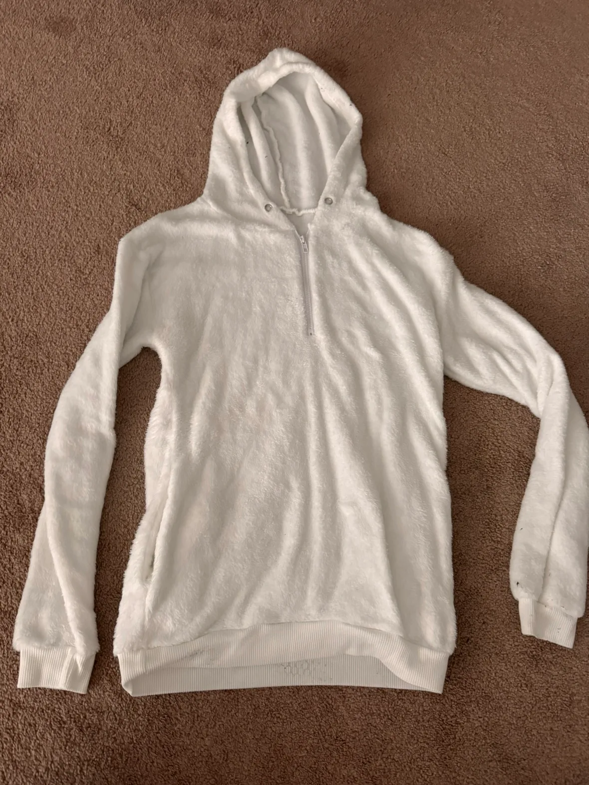 White Fuzzy Hoodie #freecycle thumbnail