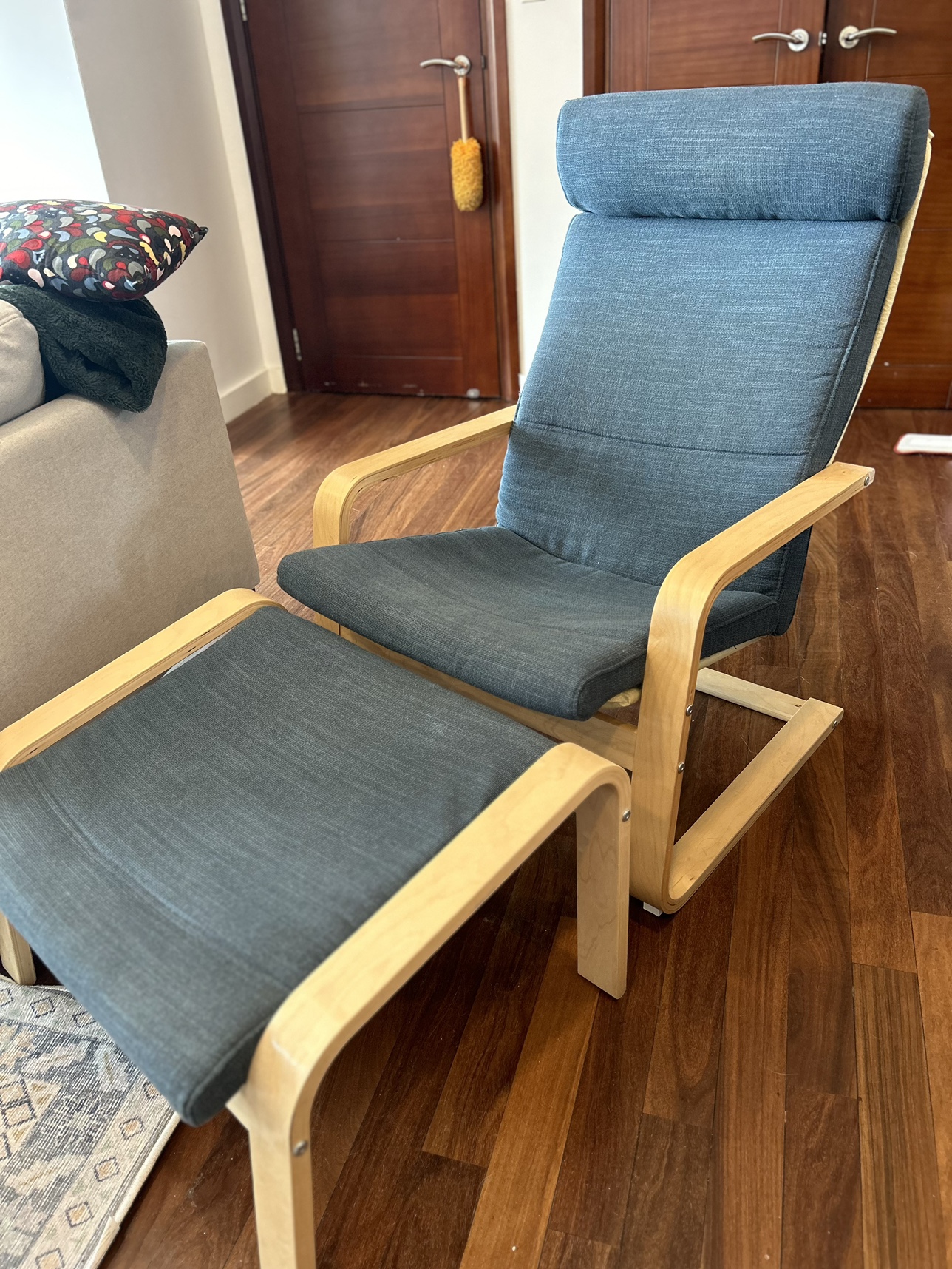 IKEA Poang Chair and Ottoman