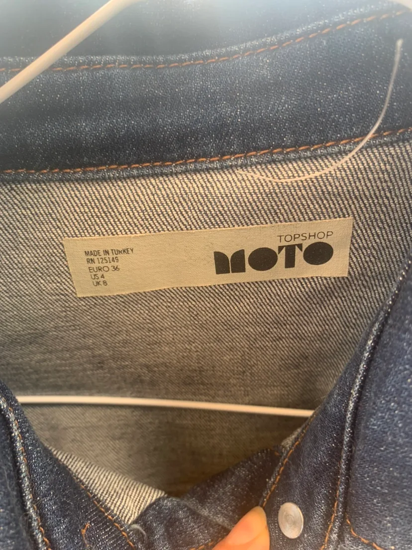 Topshop Moto Denim Dress EUC size 4 image indicator(3)
