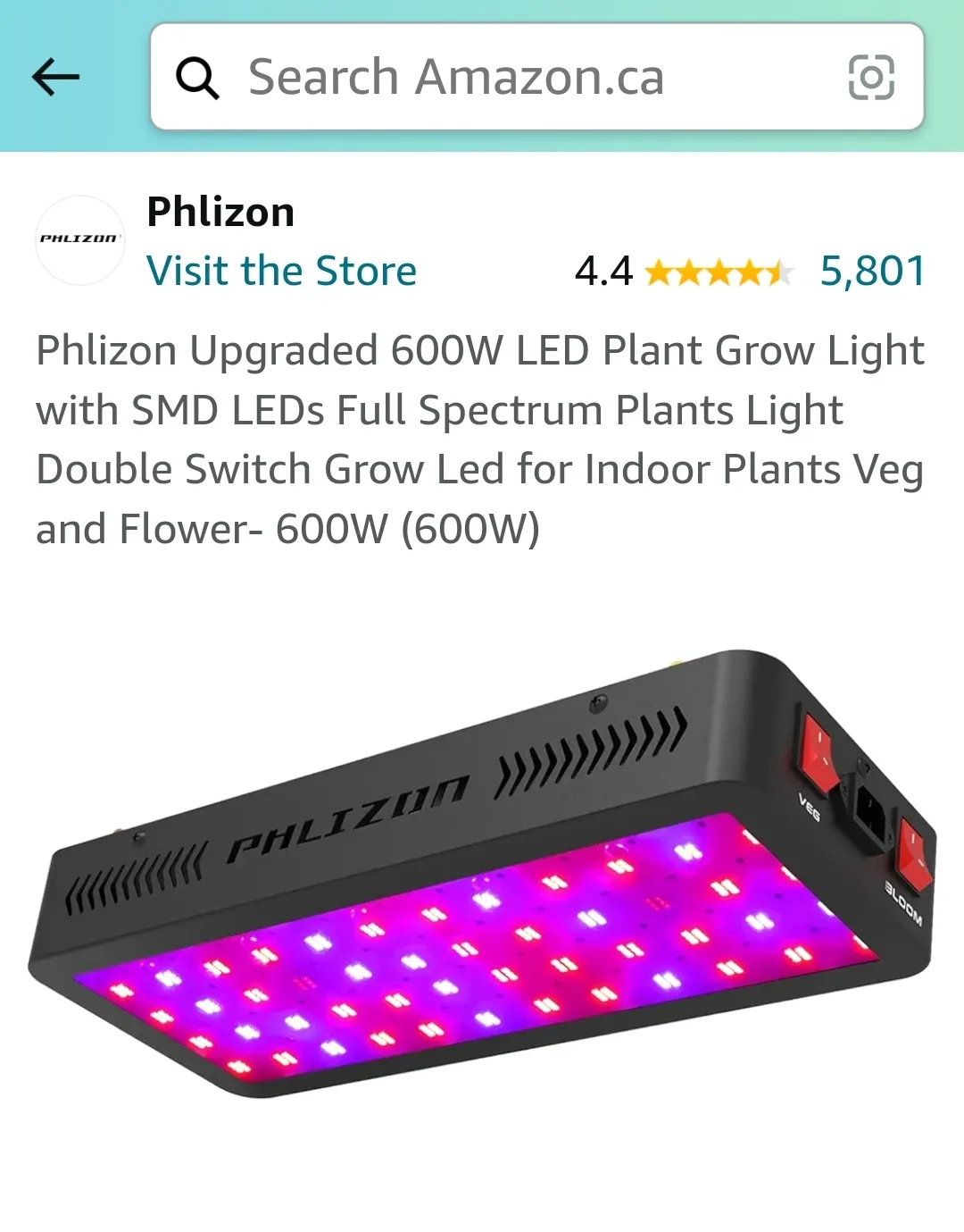 600W LED Plant Grow Light thumbnail