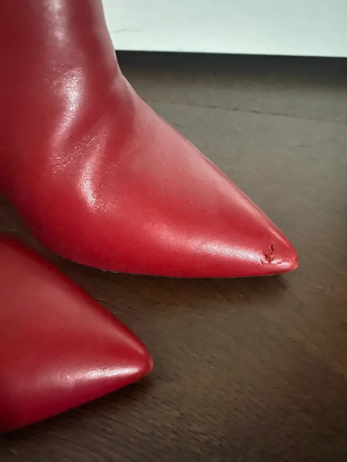 Saint Laurent Red Leather Ankle Boots image indicator(6)