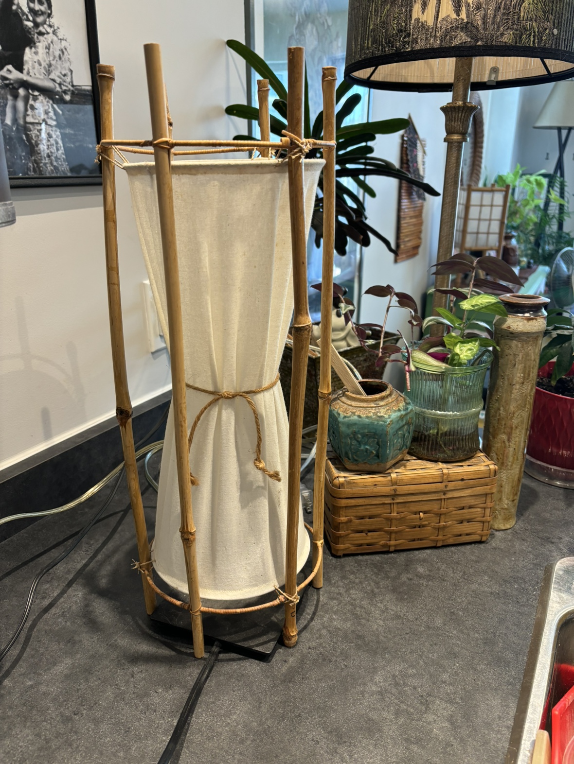 Boho Bamboo Table Lamp