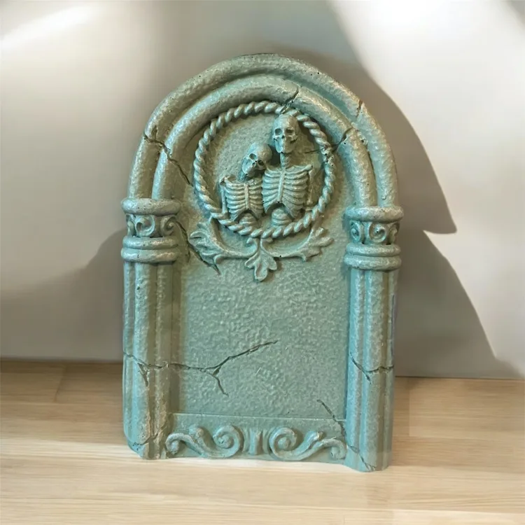 NEW Rachel Zoe Set 3 Tombstone Pastel Halloween Decor Skull image indicator(5)