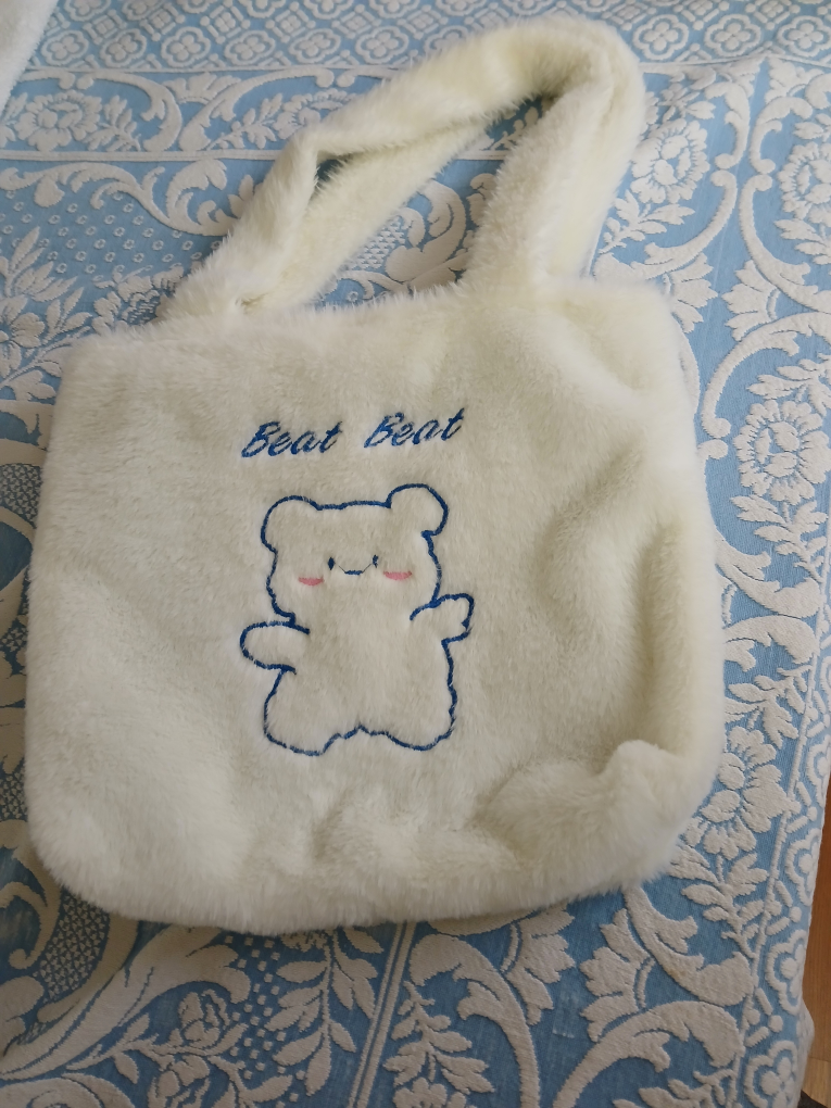 White Fuzzy Bear Bag - photo 2