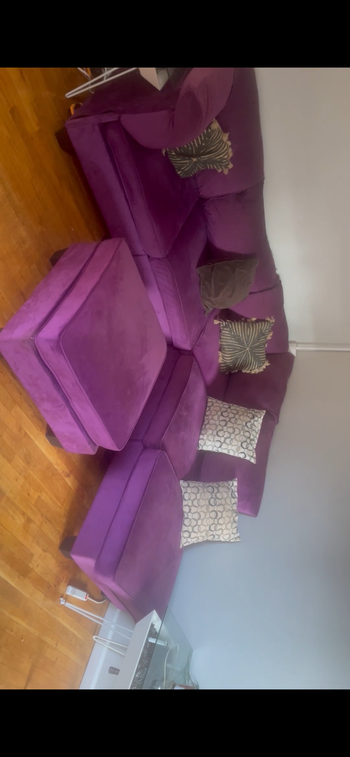 Purple Suede 6 piece sectional - photo 4
