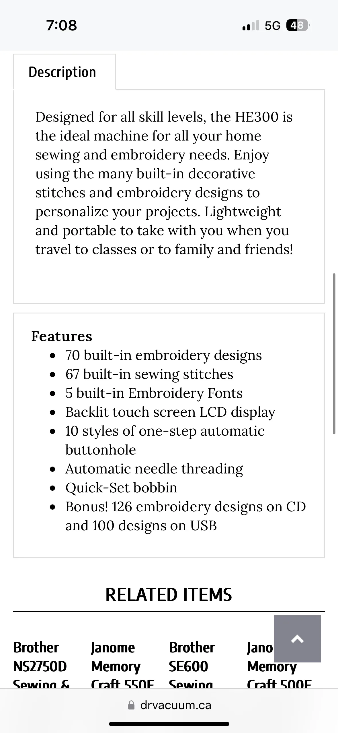 Brother HE 300 Sewing & Embroidery Machine image indicator(3)