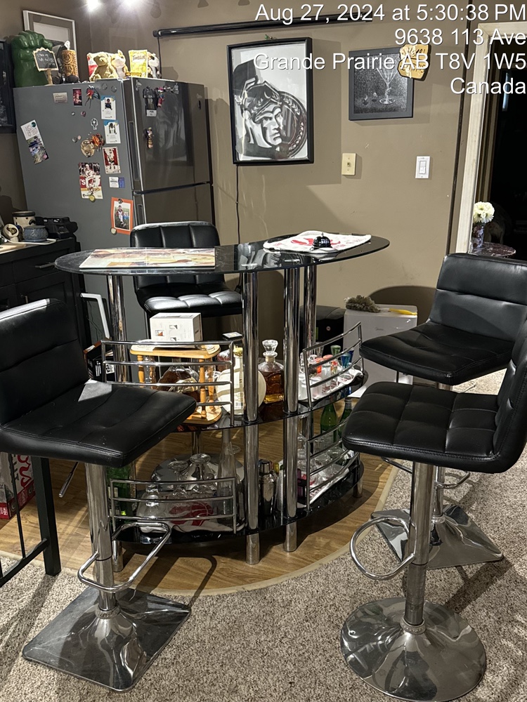 Glass Bar Table with 4 Stools - photo 2