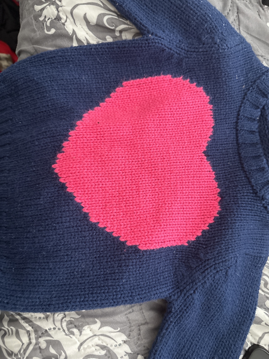 Blue Sweater with Pink Heart  24 months