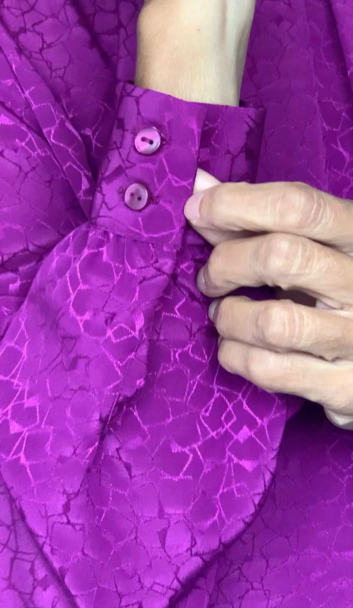 Vintage 70s/80s Purple Mock Neck Blouse w/ Byron Detail image indicator(5)