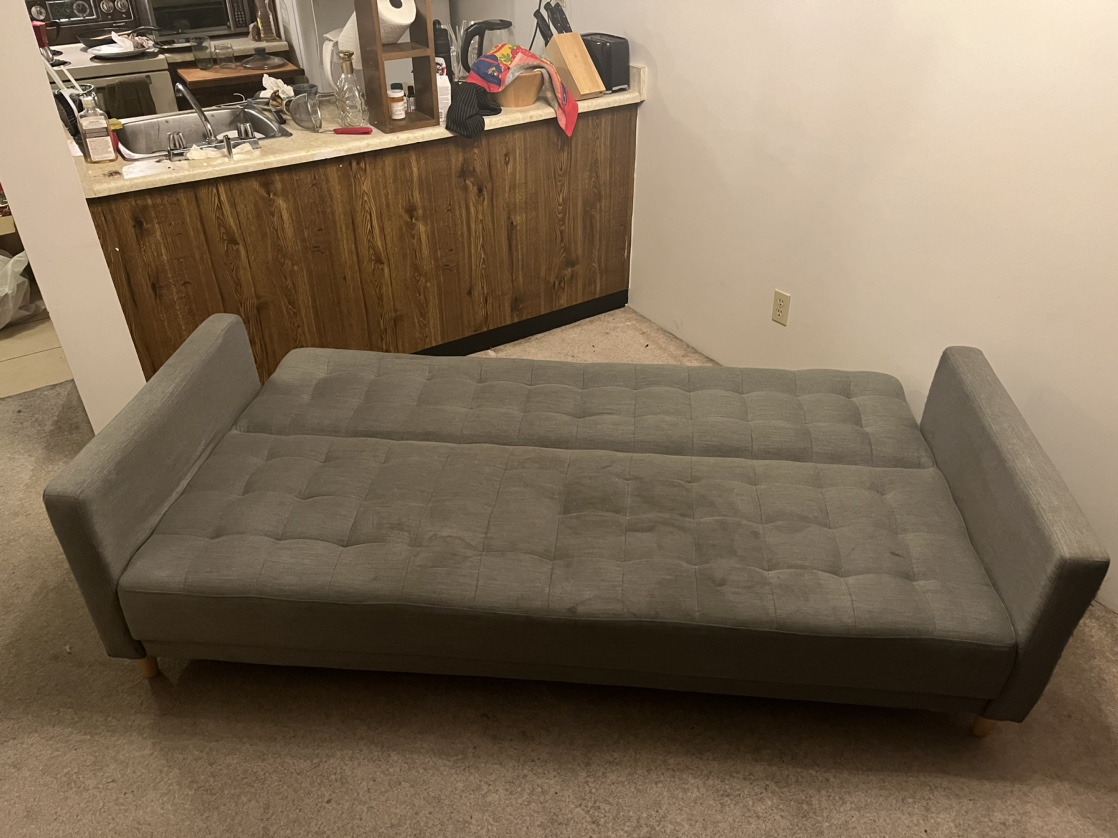 Grey Futon Sofa Bed - photo 2