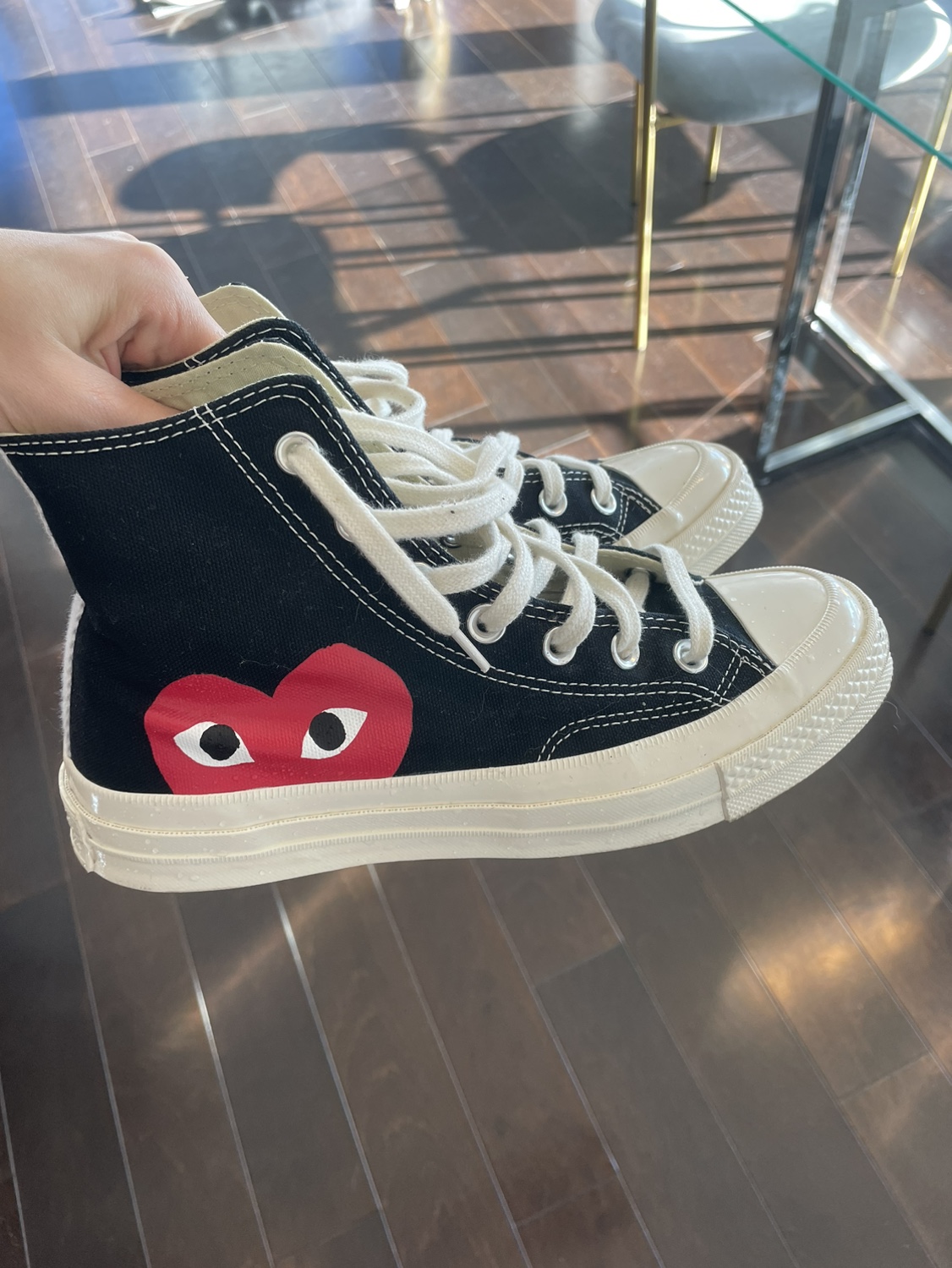Women’s Comme des Garçons Play Converse High Top Shoes size 7 - photo 2